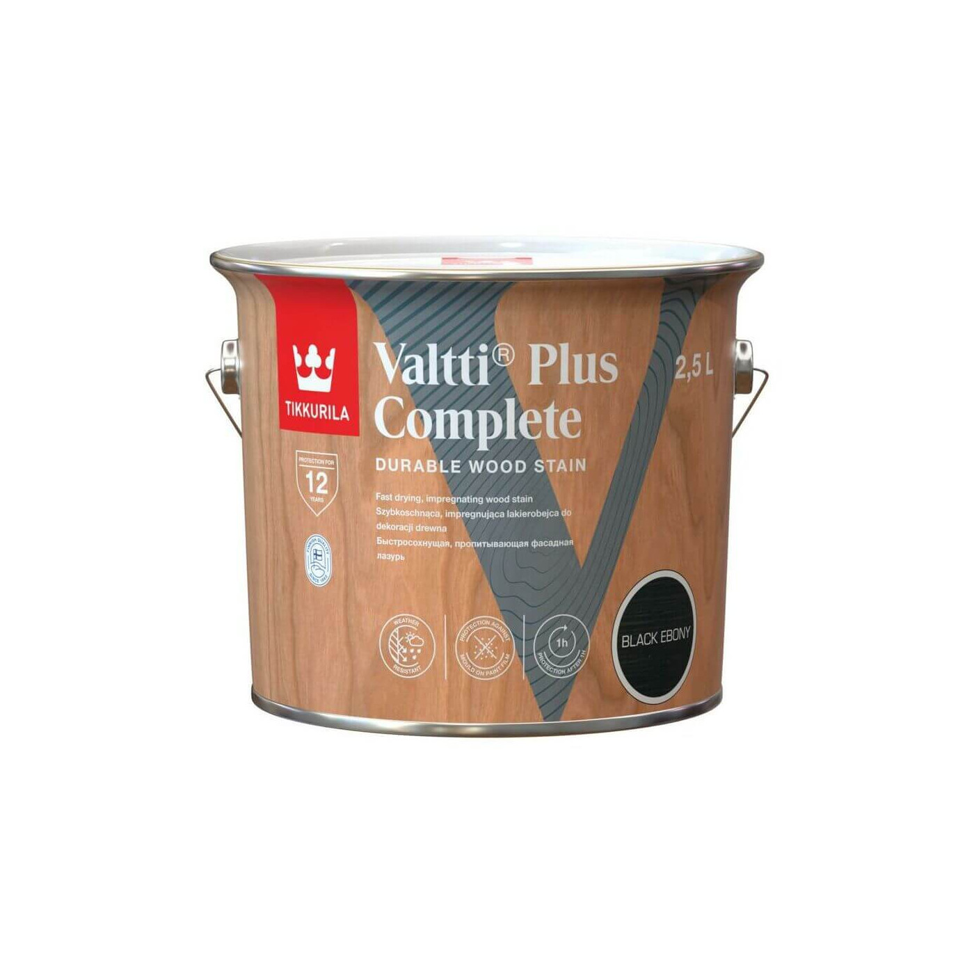 Lakierobejca Valtti Plus Complete Black Ebony 2,5L Tikkurila Lakierobejca Valtti Plus Complete Black Ebony 2,5L Tikkurila