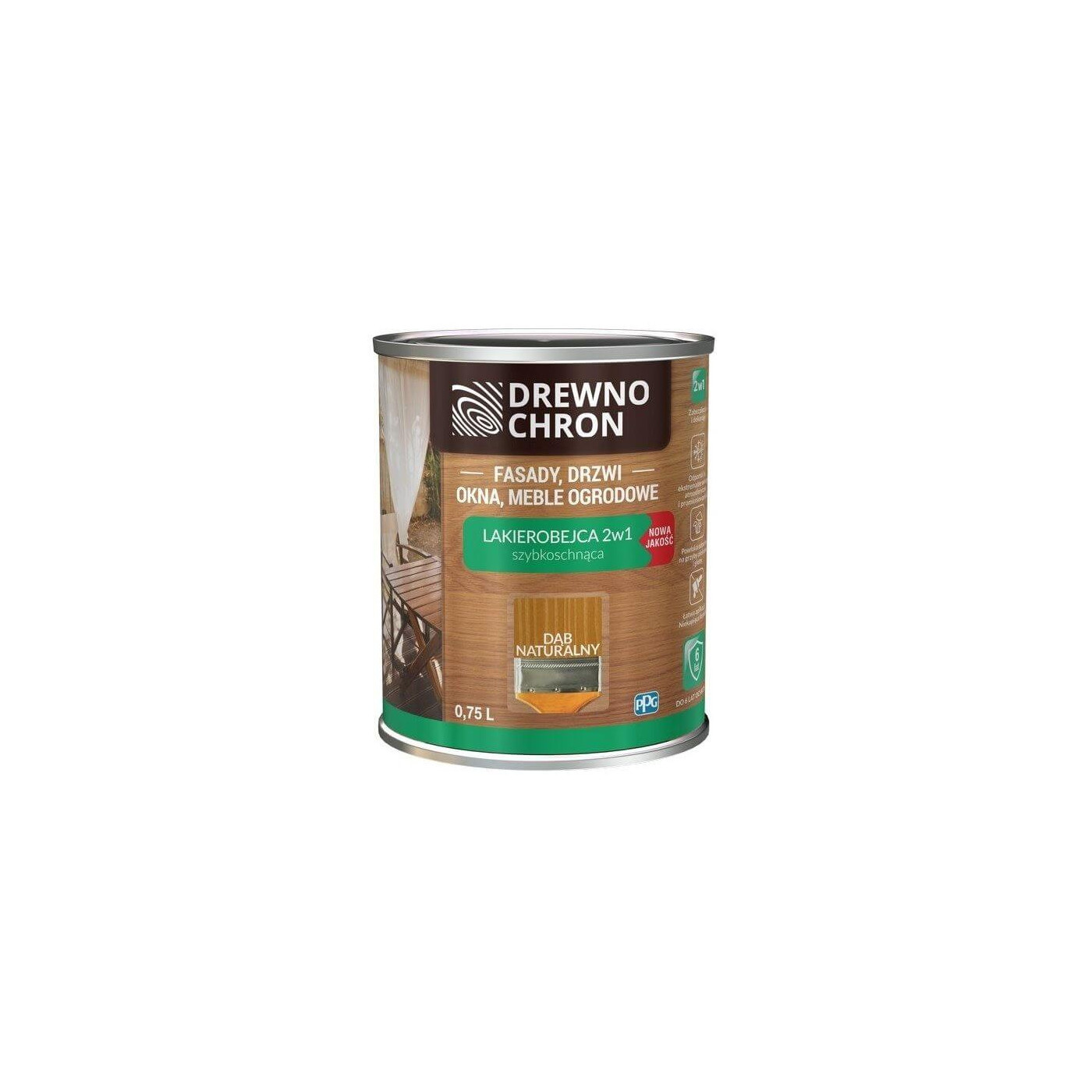 Lakierobejca 2w1 Dąb Naturalny 0,75 L Drewnochron Lakierobejca 2w1 Dąb Naturalny 0,75 L Drewnochron