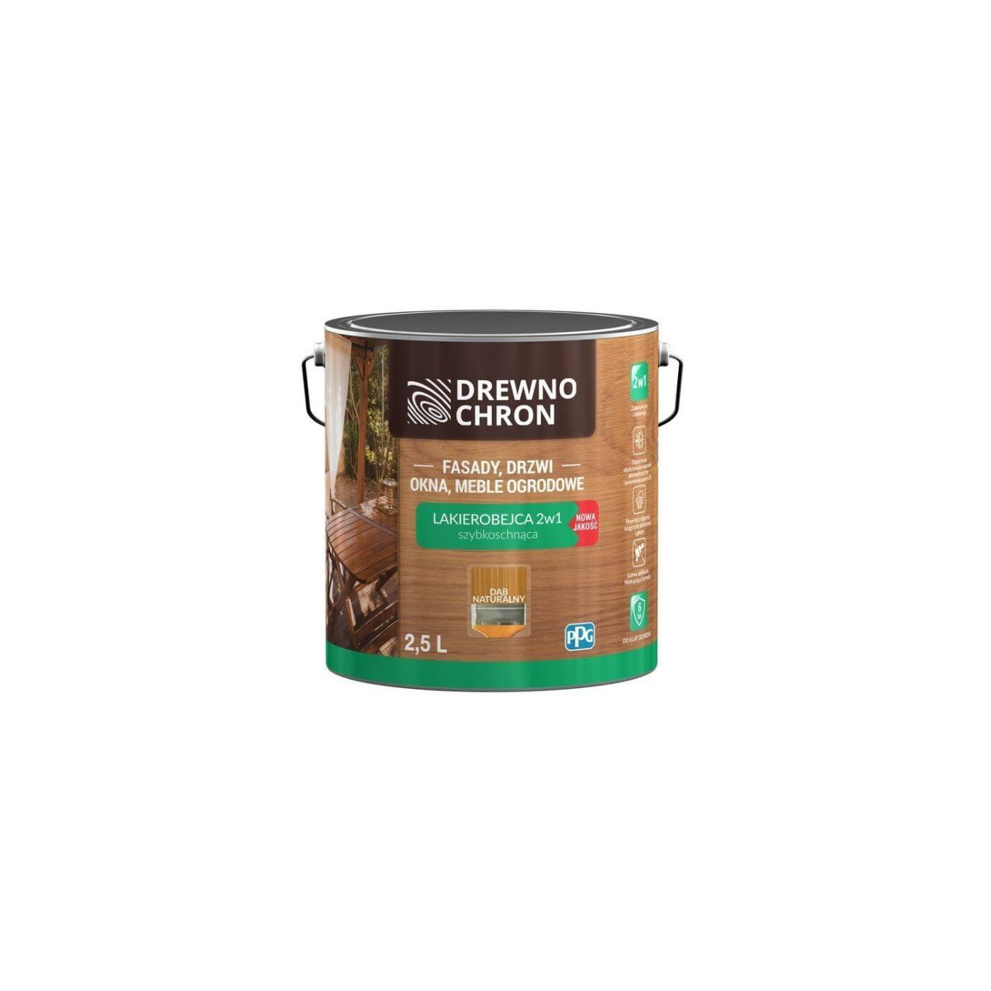 Lakierobejca 2w1 Dąb Naturalny 2,5 L Drewnochron Lakierobejca 2w1 Dąb Naturalny 2,5 L Drewnochron
