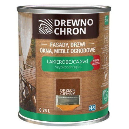 Lakierobejca 2w1 Orzech Ciemny 0.75L Drewnochron