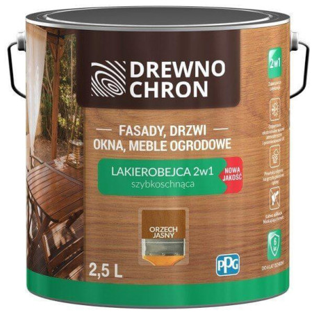 Lakierobejca 2w1 Orzech Jasny 2.5L Drewnochron