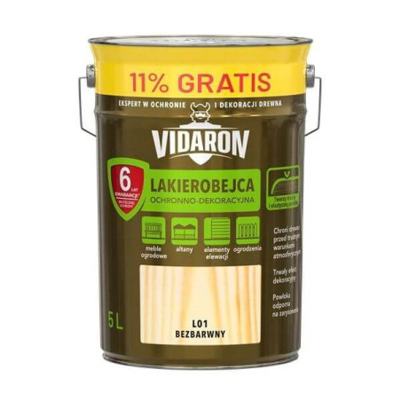 Lakierobejca Ochronno Dekoracyjna Bezbarwny L01 5L Vidaron