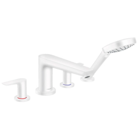4-Otworowa Bateria Na Brzeg Wanny Talis E Biały Mat 71748700 Hansgrohe