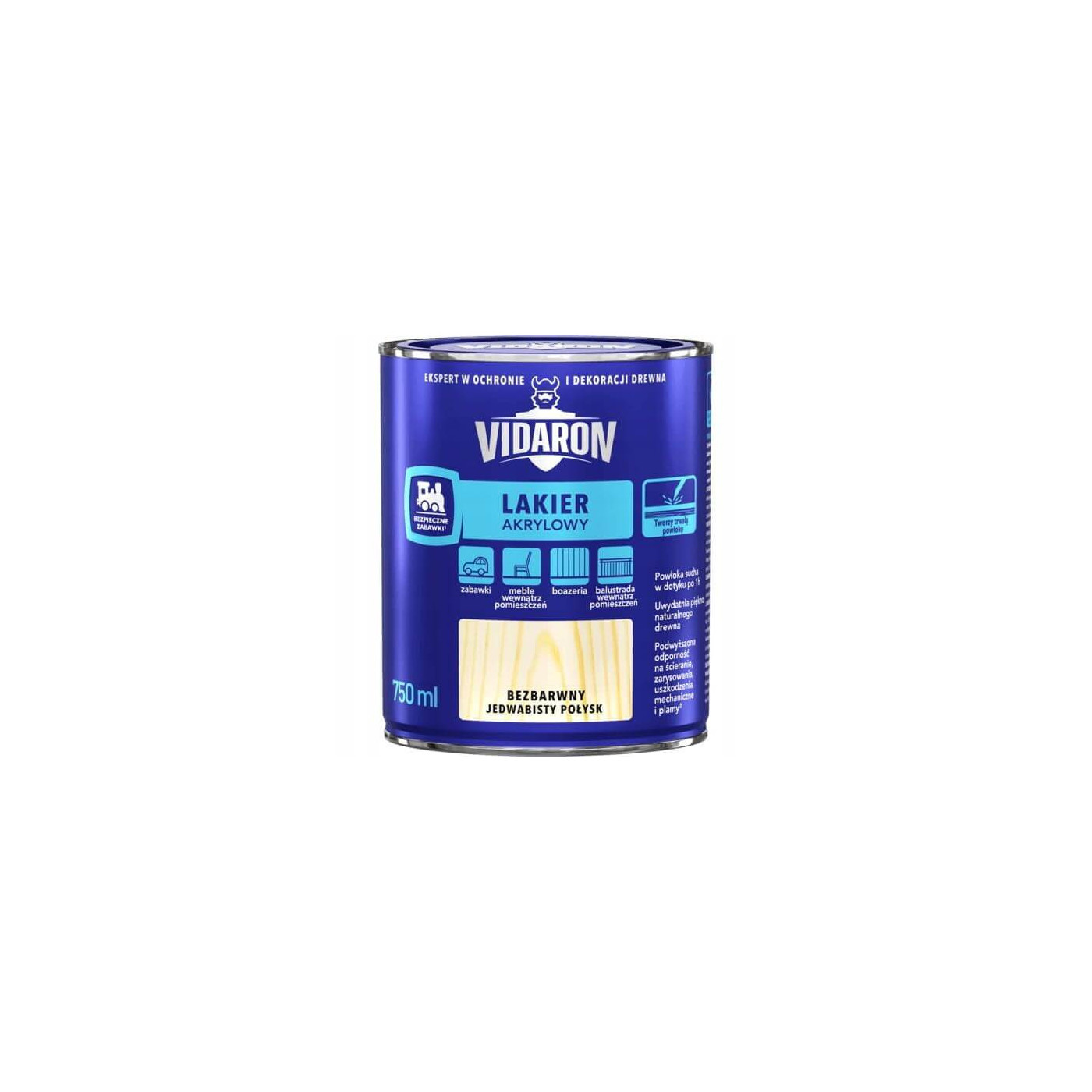 Lakier Akrylowy Do Drewna Bezbarwny 0,75L Vidaron Lakier Akrylowy Do Drewna Bezbarwny 0,75L Vidaron