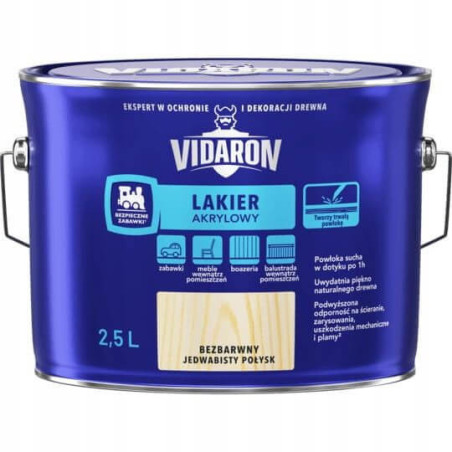 Lakier Akrylowy Do Drewna Bezbarwny 2,5L Vidaron
