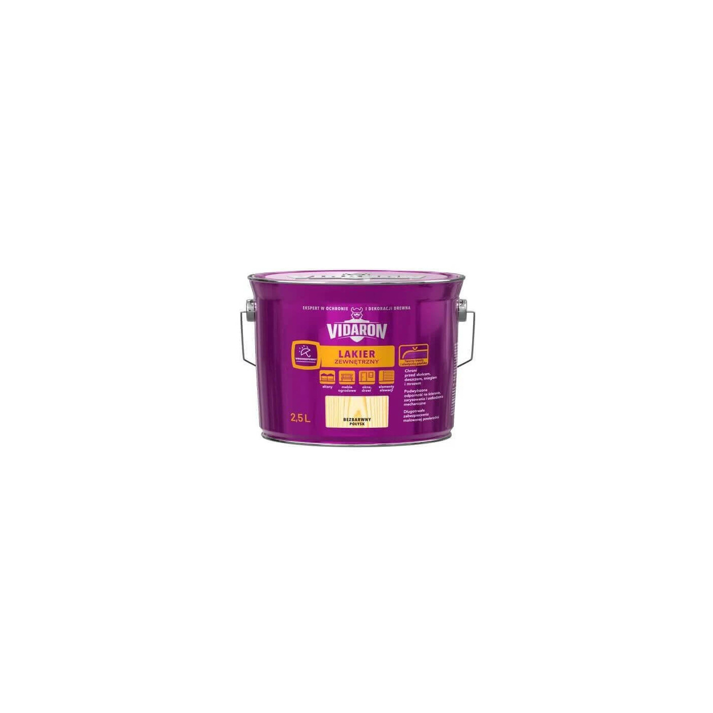 Lakier Zewnętrzny Do Drewna Bezbarwny 2,5L Vidaron Lakier Zewnętrzny Do Drewna Bezbarwny 2,5L Vidaron