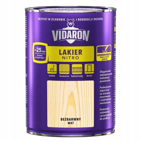Lakier Do Drewna Nitro Bezbarwny 0,75L Vidaron