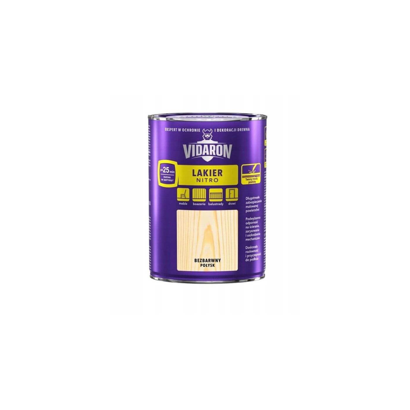 LAKIER DO DREWNA NITRO VIDARON 0.75L POŁYSK LAKIER DO DREWNA NITRO VIDARON 0.75L POŁYSK