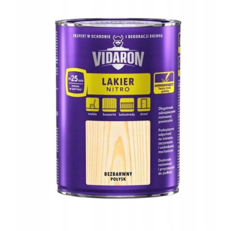 LAKIER DO DREWNA NITRO VIDARON 0.75L POŁYSK