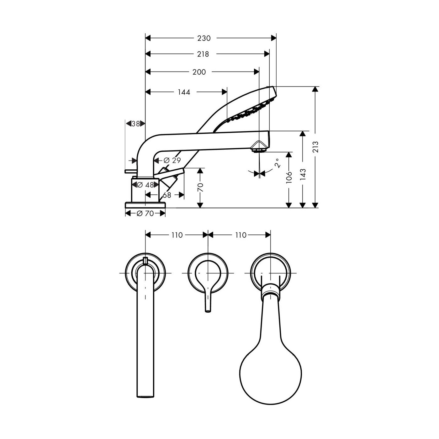 3-Otworowa Bateria Na Brzeg Wanny Talis S Chrom 72416000 Hansgrohe 3-Otworowa Bateria Na Brzeg Wanny Talis S Chrom 72416000 Hansgrohe