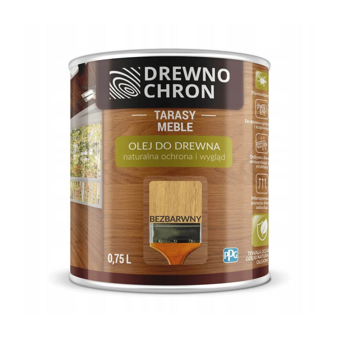 Olej Do Drewna Bezbarwny 0,75L Drewnochron Olej Do Drewna Bezbarwny 0,75L Drewnochron
