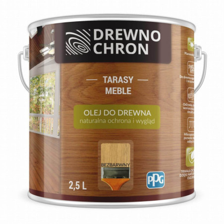 Olej Do Drewna Bezbarwny 2,5L Drewnochron