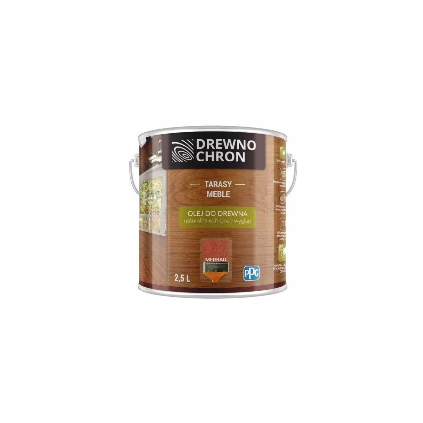 Olej Do Drewna Merbau 2,5L Drewnochron Olej Do Drewna Merbau 2,5L Drewnochron