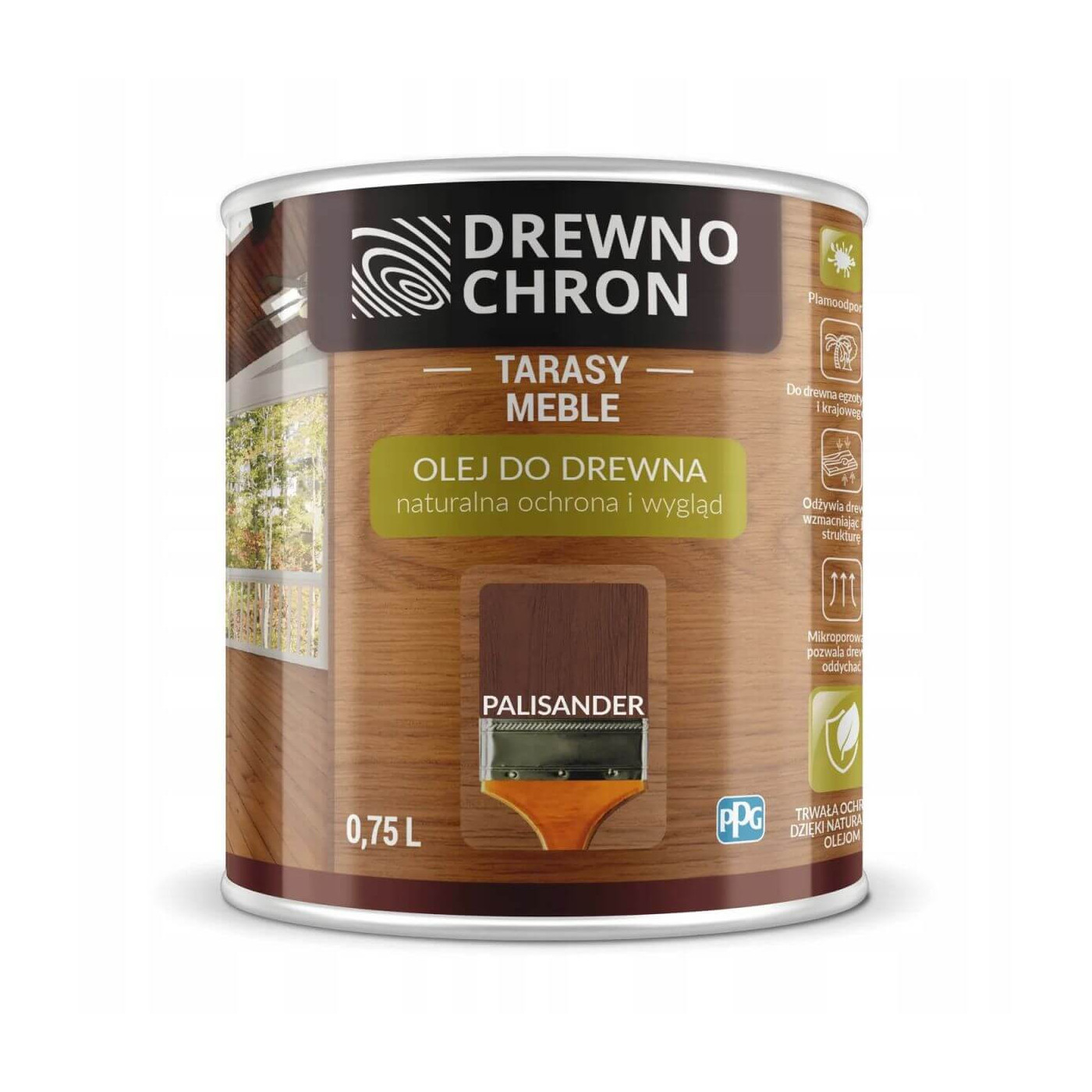 Olej Do Drewna Palisander 0,75L Drewnochron Olej Do Drewna Palisander 0,75L Drewnochron