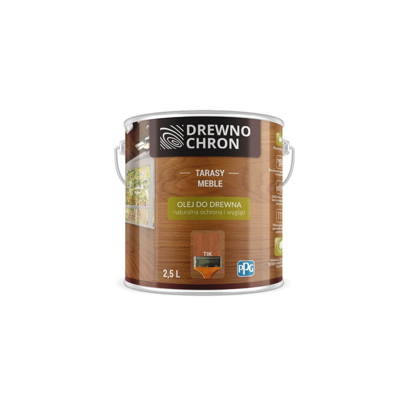 Olej Do Drewna Tik 2,5L Drewnochron Olej Do Drewna Tik 2,5L Drewnochron