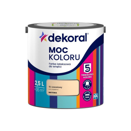 Farba Lateksowa Moc Koloru Łososiowy 2,5l Dekoral