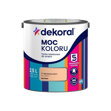Farba Lateksowa Moc Koloru Morelowy Krem 2,5l Dekoral