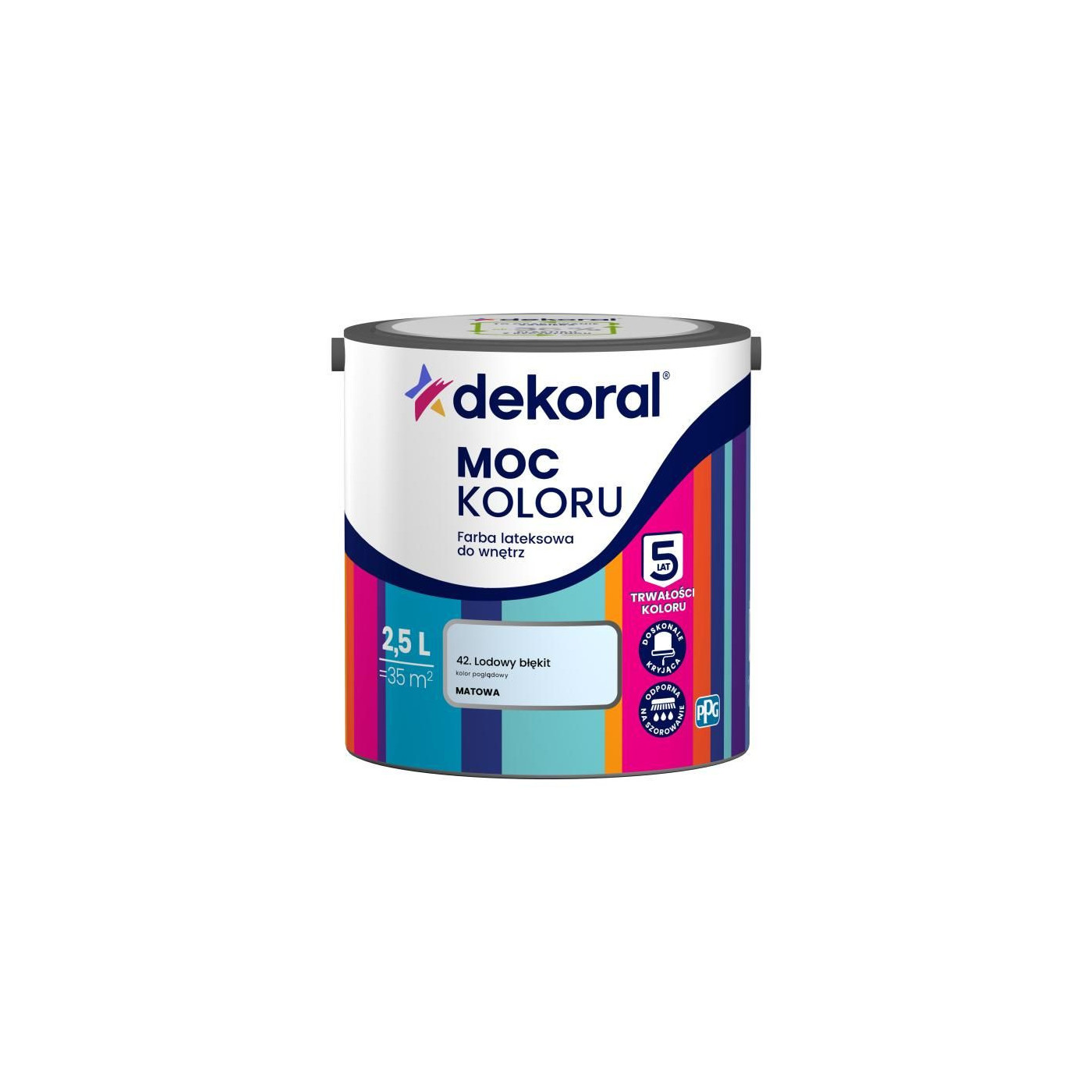 Farba Lateksowa Moc Koloru Lodowy Błękit 2,5l Dekoral Farba Lateksowa Moc Koloru Lodowy Błękit 2,5l Dekoral