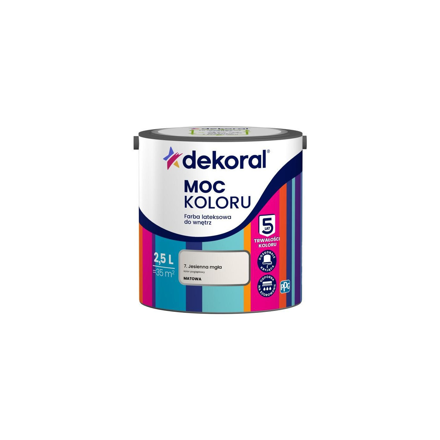 Farba Lateksowa Moc Koloru Jesienna Mgła 2,5l Dekoral Farba Lateksowa Moc Koloru Jesienna Mgła 2,5l Dekoral