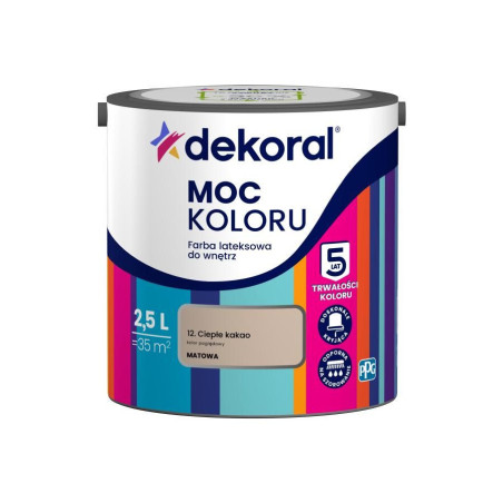 Farba Lateksowa Moc Koloru Ciepłe Kakao 2,5l Dekoral