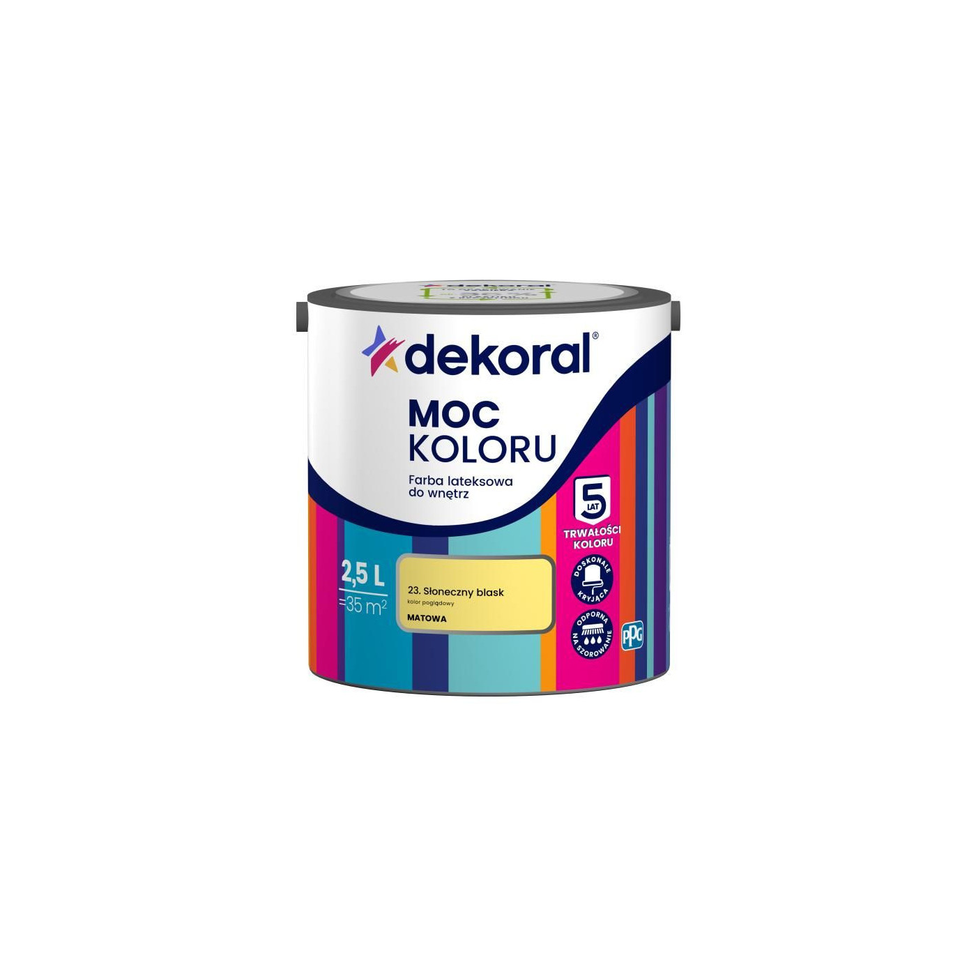 Farba Lateksowa Moc Koloru Słoneczny Blask 2,5l Dekoral Farba Lateksowa Moc Koloru Słoneczny Blask 2,5l Dekoral