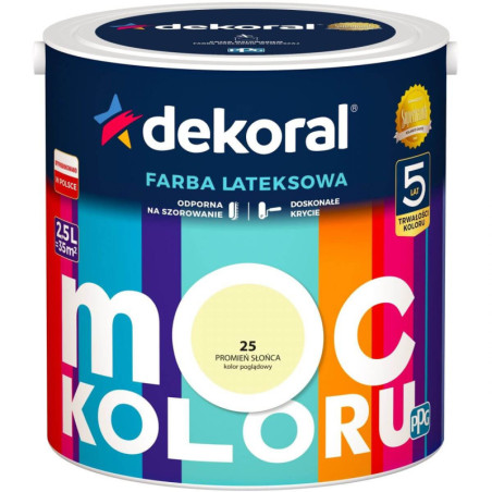 Farba Lateksowa Moc Koloru Promień Słońca 2,5l Dekoral