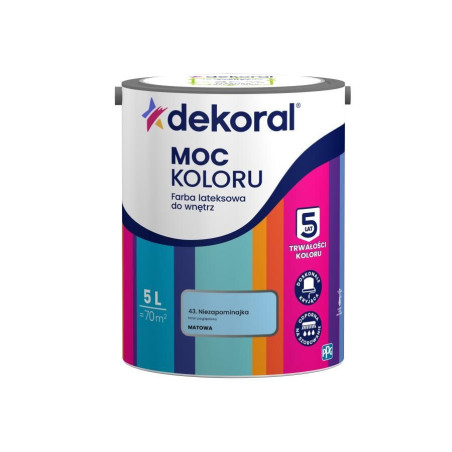 Farba Lateksowa Moc Koloru Niezapominajka 5l Dekoral