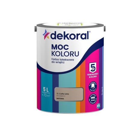 Farba Lateksowa Moc Koloru Cafe latte 5l Dekoral