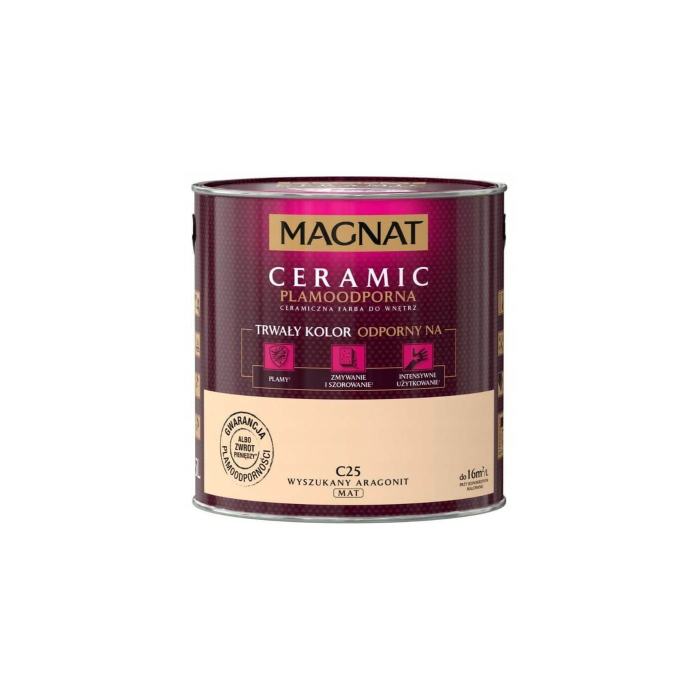 Farba Ceramiczna Magnat Ceramic C25 Wyszukany Aragonit 2,5l Farba Ceramiczna Magnat Ceramic C25 Wyszukany Aragonit 2,5l