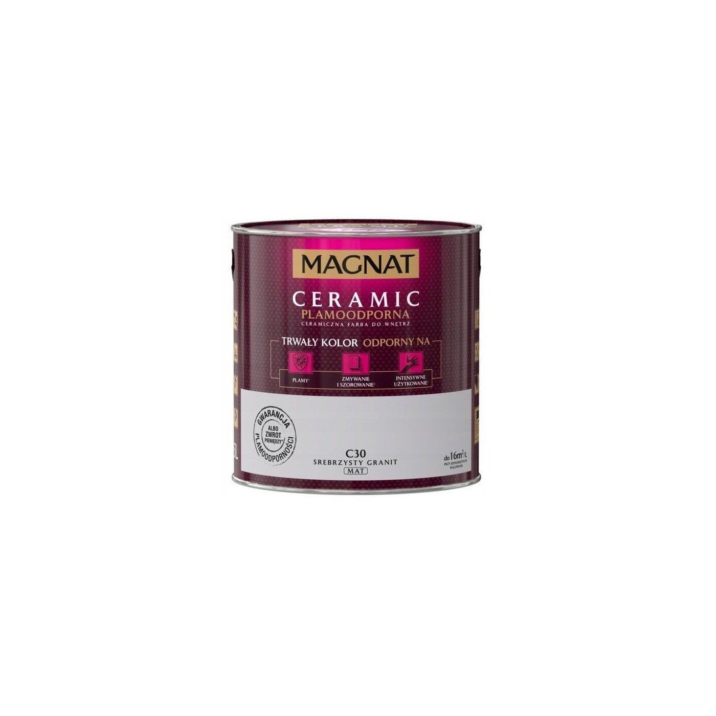 Farba Ceramiczna Magnat Ceramic C30 Srebrzysty Granit 2,5l Farba Ceramiczna Magnat Ceramic C30 Srebrzysty Granit 2,5l