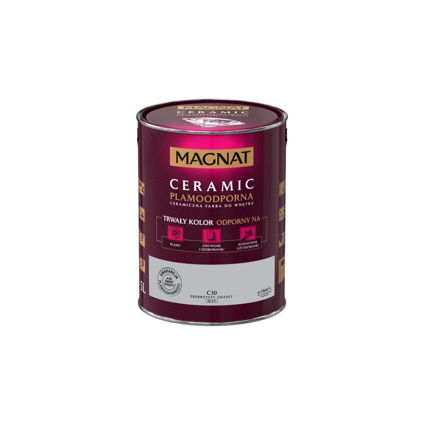 Farba Ceramiczna Magnat Ceramic C30 Srebrzysty Granit 5l Farba Ceramiczna Magnat Ceramic C30 Srebrzysty Granit 5l