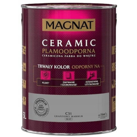 Farba Ceramiczna Magnat Ceramic C31 Grafitowy Marmur 5l