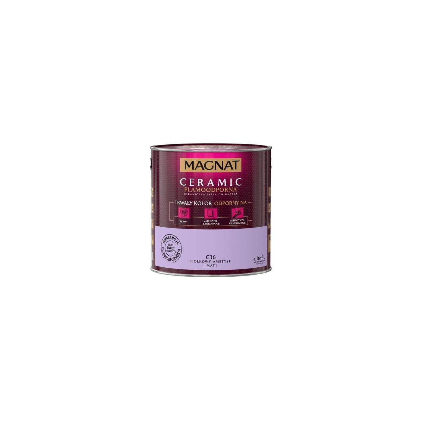 Farba Ceramiczna Magnat Ceramic C36 Fiołkowy Ametyst 2,5l Farba Ceramiczna Magnat Ceramic C36 Fiołkowy Ametyst 2,5l