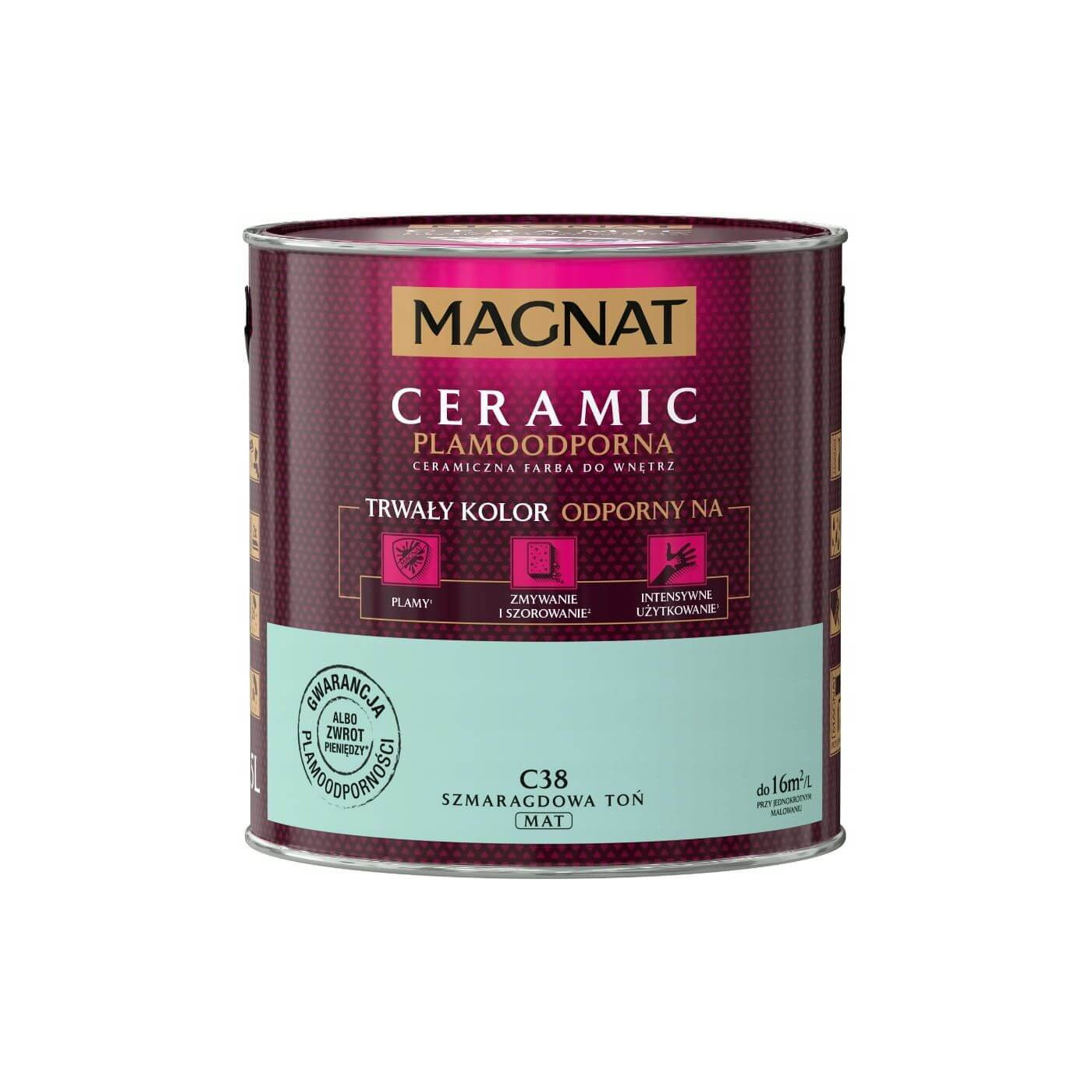 Farba Ceramiczna Magnat Ceramic C38 Szmaragdowa Toń 2,5l Farba Ceramiczna Magnat Ceramic C38 Szmaragdowa Toń 2,5l