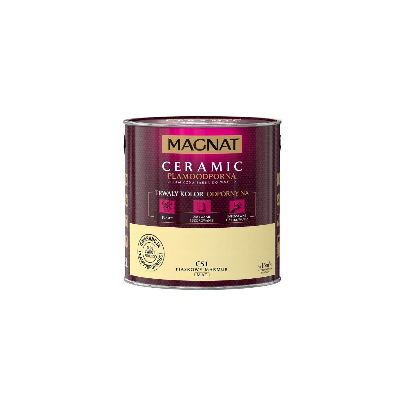 Farba Ceramiczna Magnat Ceramic C51 Piaskowy Marmur 2,5l Farba Ceramiczna Magnat Ceramic C51 Piaskowy Marmur 2,5l