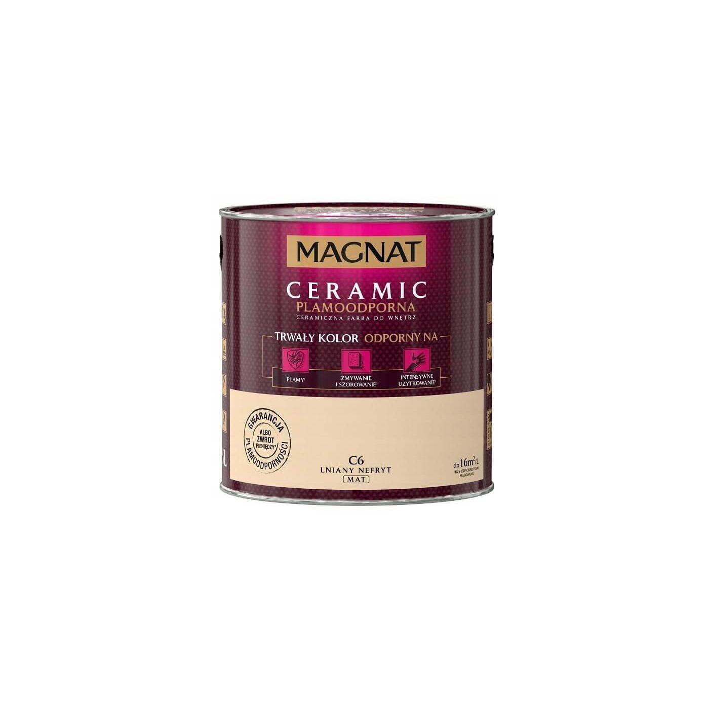 Farba Ceramiczna Magnat Ceramic C6 Lniany Nefryt 2,5l Farba Ceramiczna Magnat Ceramic C6 Lniany Nefryt 2,5l