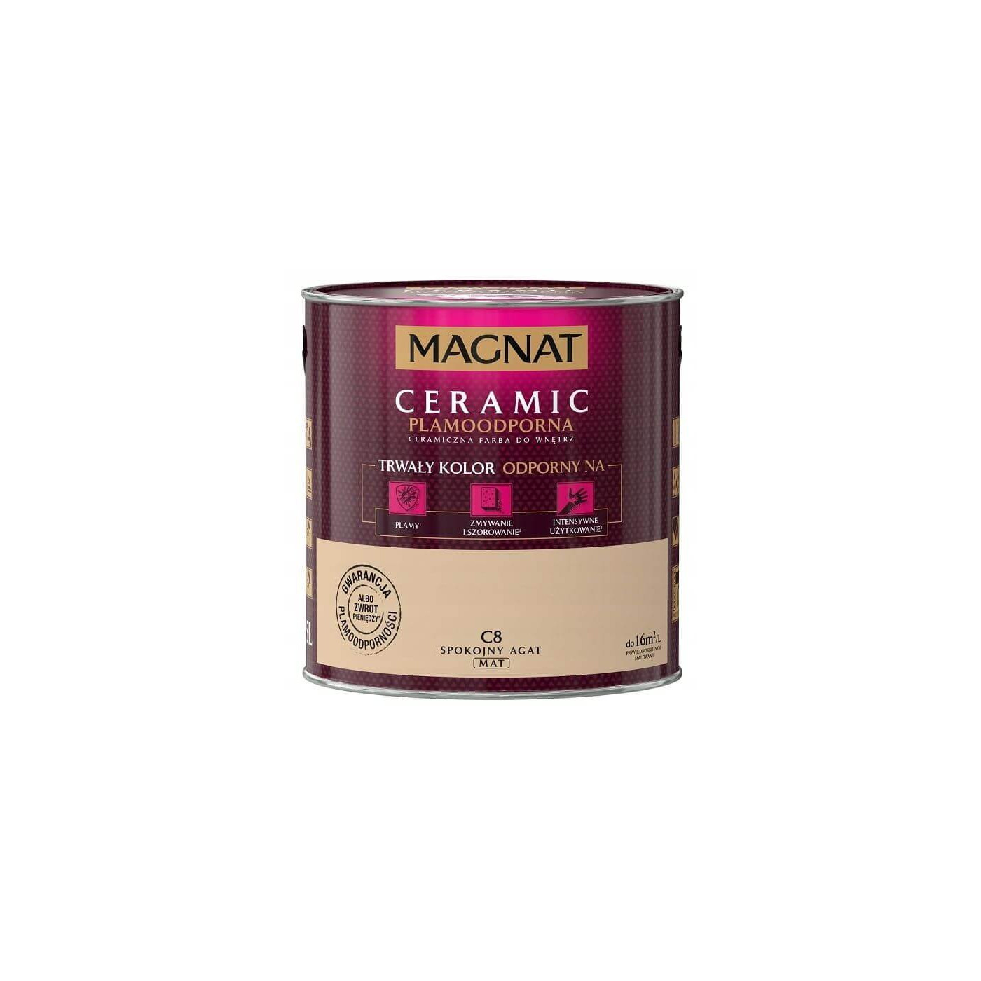 Farba Ceramiczna Magnat Ceramic C8 Spokojny Agat 2,5l Farba Ceramiczna Magnat Ceramic C8 Spokojny Agat 2,5l
