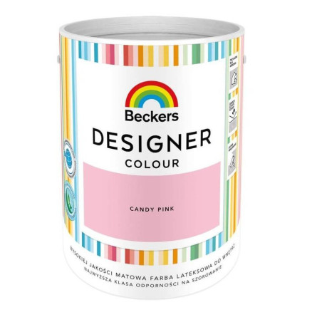 Farba Lateksowa Designer Colour Candy Pink 5L Beckers