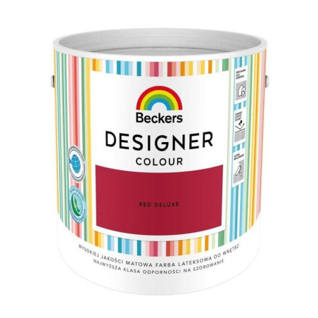 Farba Lateksowa Designer Colour Red Deluxe 2,5L Beckers