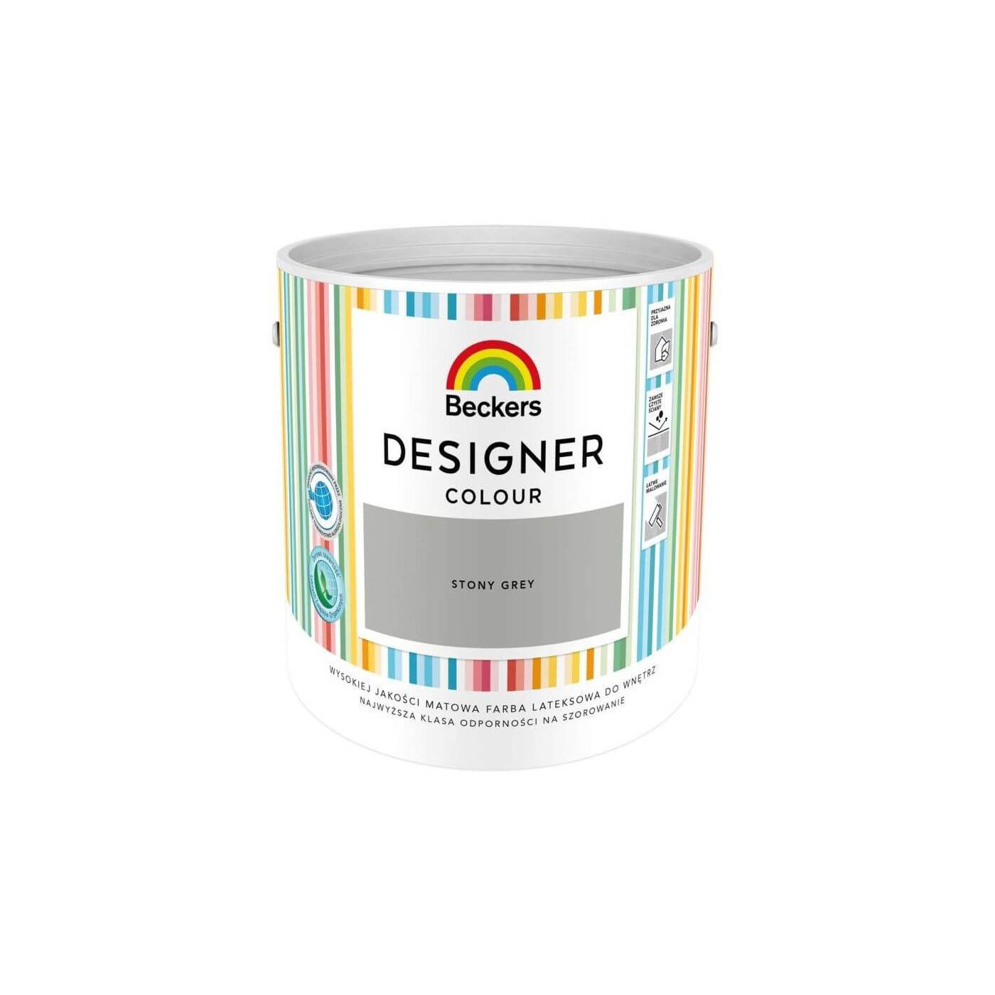 Farba Lateksowa Designer Colour Stony Grey 2,5L Beckers Farba Lateksowa Designer Colour Stony Grey 2,5L Beckers