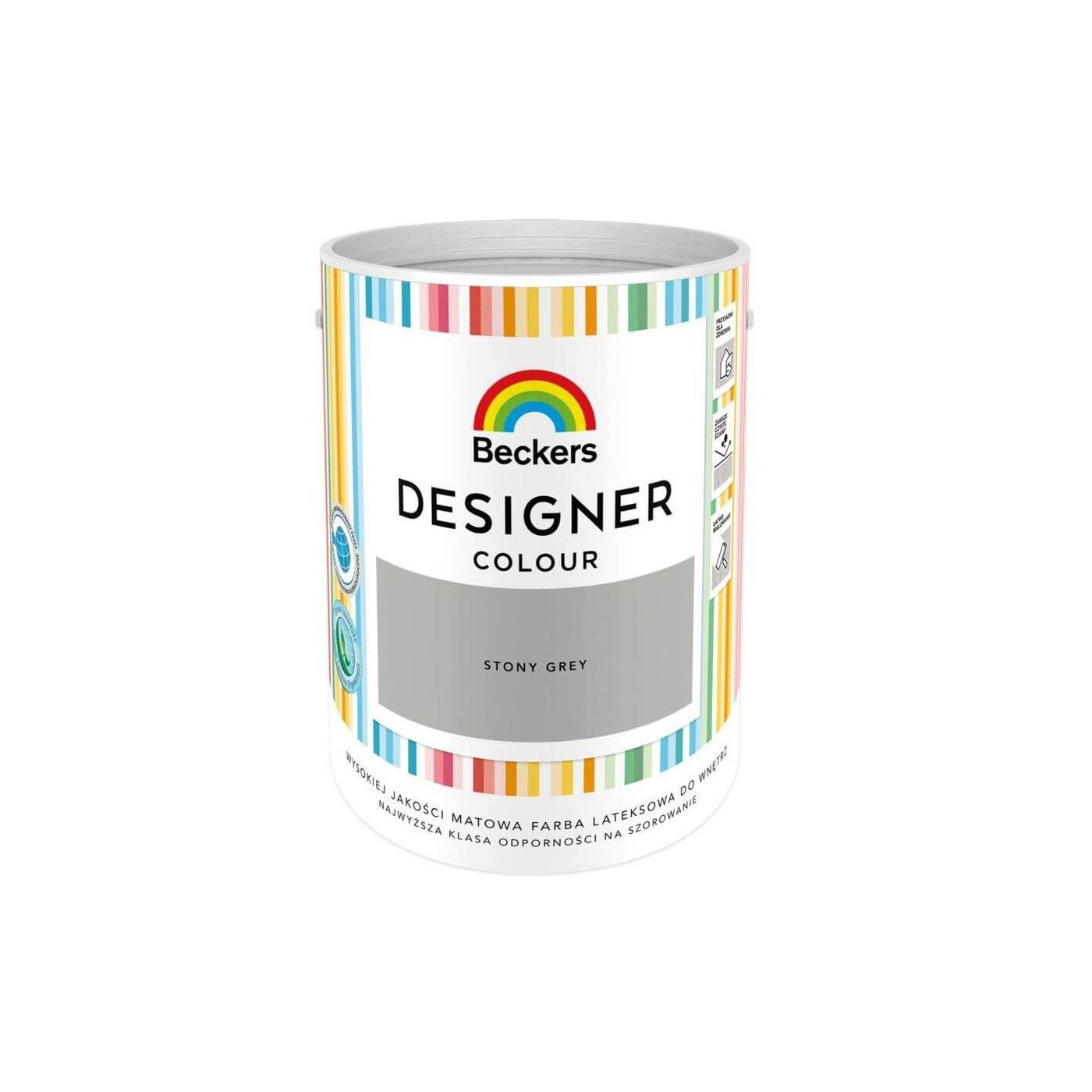 Farba Lateksowa Designer Colour Stony Grey 5L Beckers Farba Lateksowa Designer Colour Stony Grey 5L Beckers
