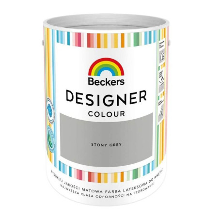Farba Lateksowa Designer Colour Stony Grey 5L Beckers