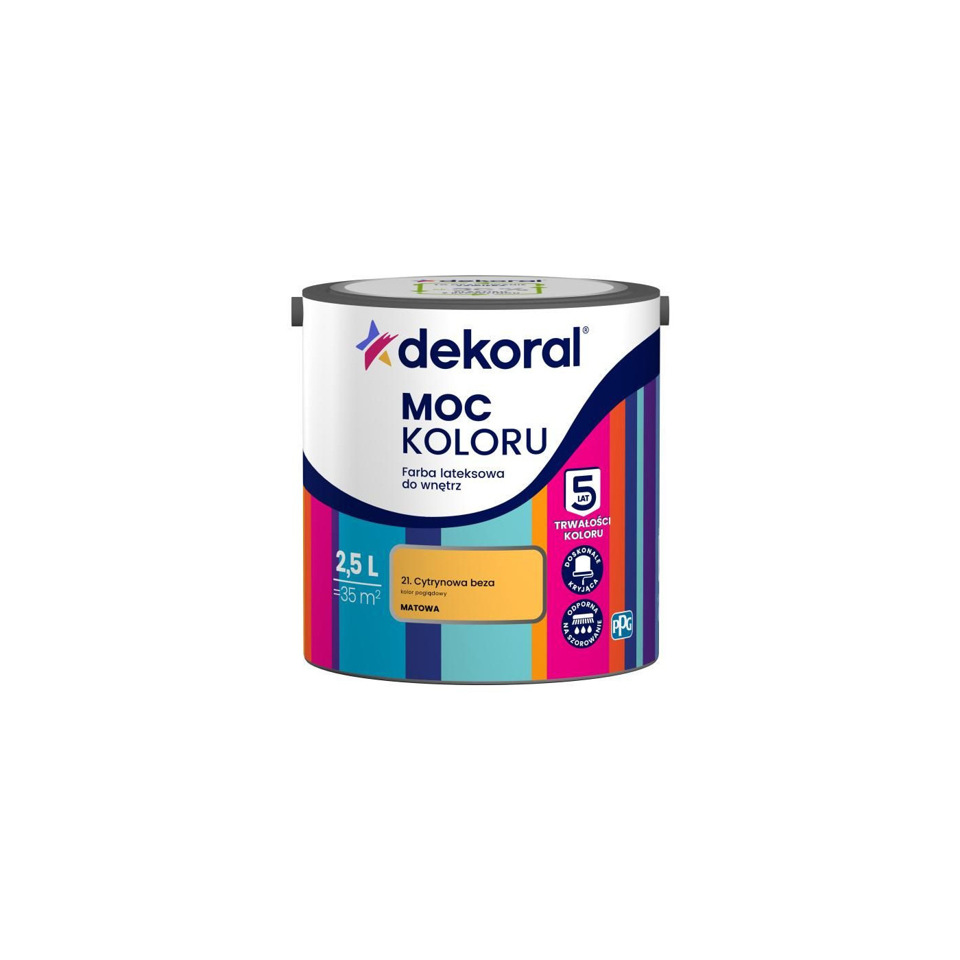 Farba Lateksowa Moc Koloru Cytrynowa Beza 2,5l Dekoral Farba Lateksowa Moc Koloru Cytrynowa Beza 2,5l Dekoral