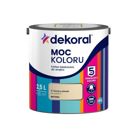 Farba Lateksowa Moc Koloru Gorący Piasek 2,5l Dekoral