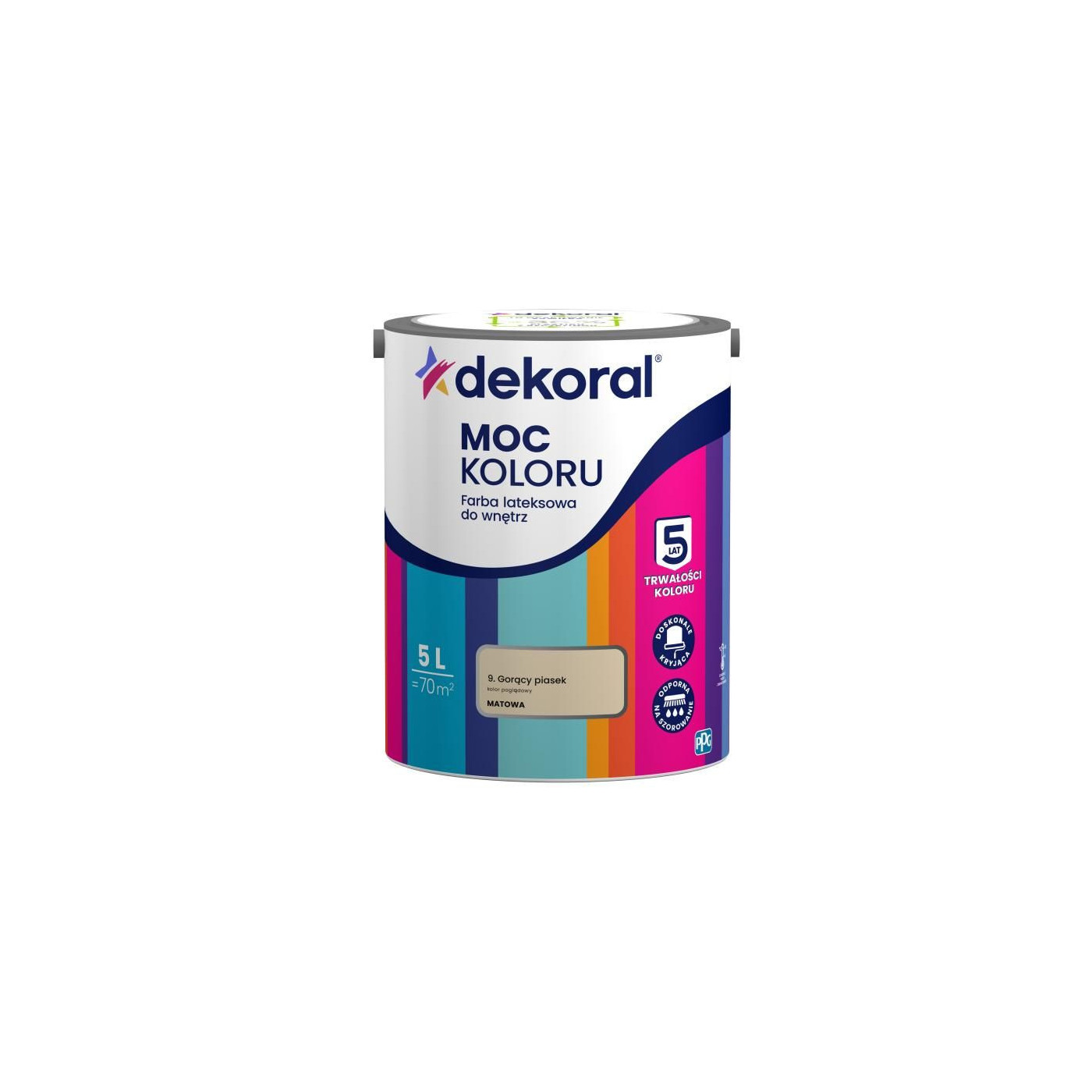 Farba Lateksowa Moc Koloru Gorący Piasek 5l Dekoral Farba Lateksowa Moc Koloru Gorący Piasek 5l Dekoral