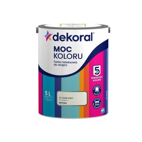 Farba Lateksowa Moc Koloru Kwiat Wiśni 5l Dekoral