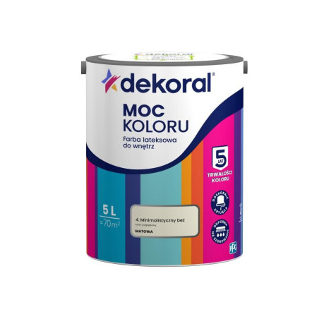 Farba Lateksowa Moc Koloru Minimalistyczny Beż 5l Dekoral