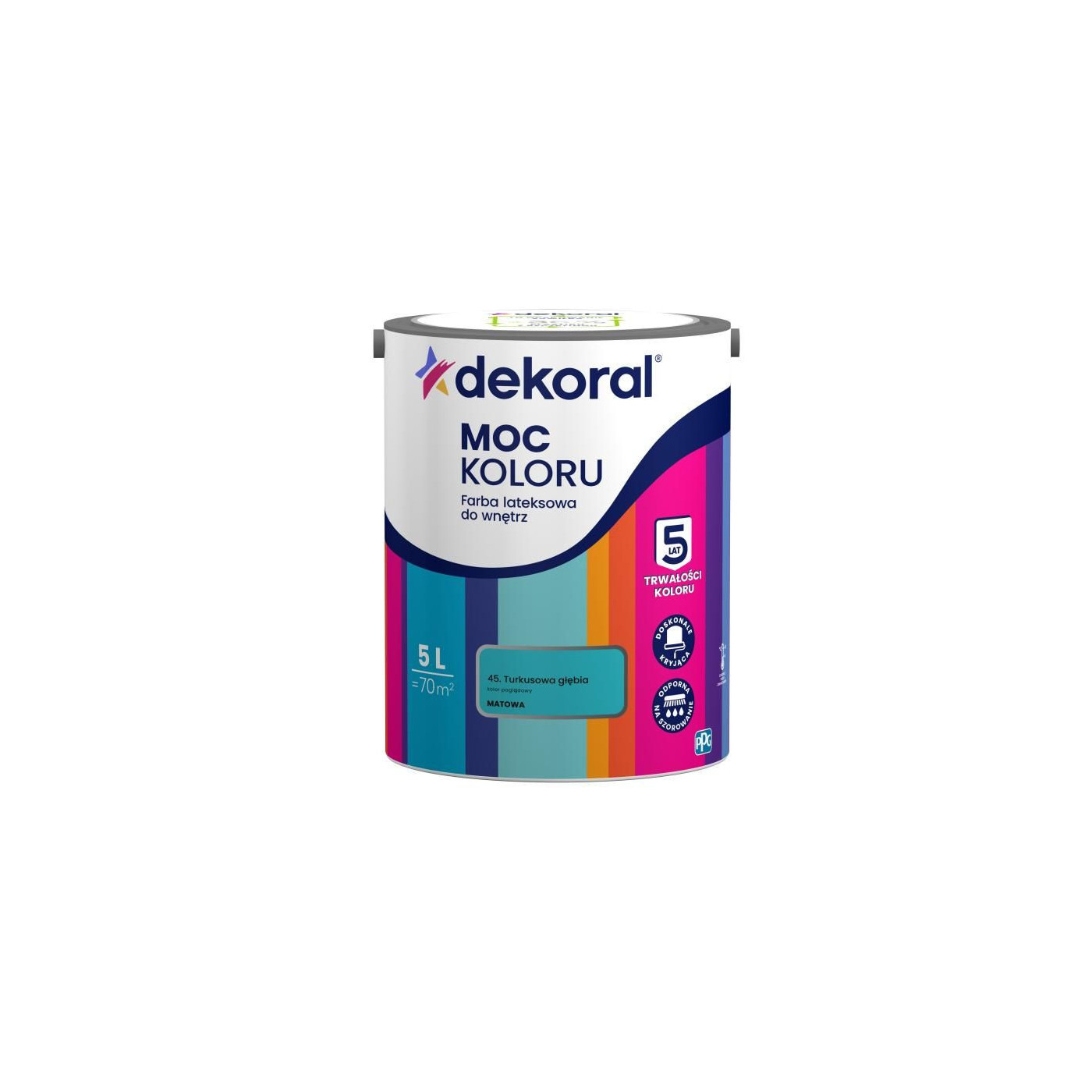 Farba Lateksowa Moc Koloru Turkusowa Głębia 5l Dekoral Farba Lateksowa Moc Koloru Turkusowa Głębia 5l Dekoral