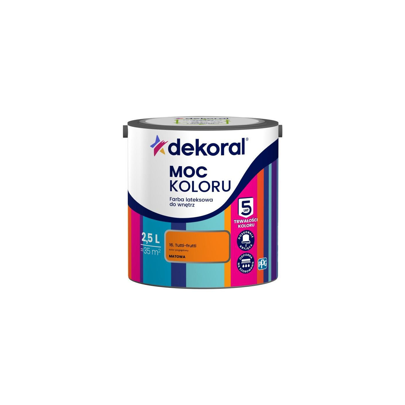 Farba Lateksowa Moc Koloru Tutti-frutti 2,5l Dekoral Farba Lateksowa Moc Koloru Tutti-frutti 2,5l Dekoral