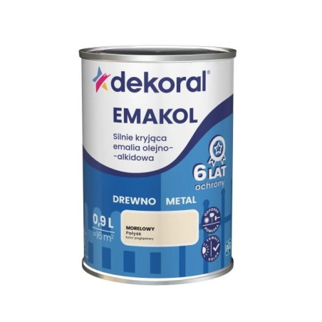 Emalia Olejno-Alkidowa Emakol Strong Morelowy Połysk 0,9L Dekoral